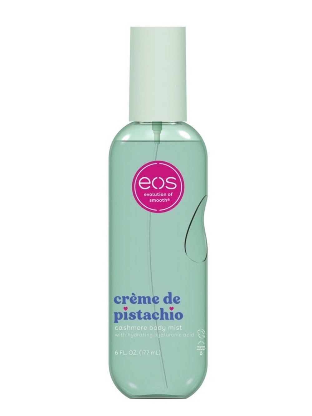 eos Crème de Pistachio Cashmere Body Mist - Mint Green with Pink Logo